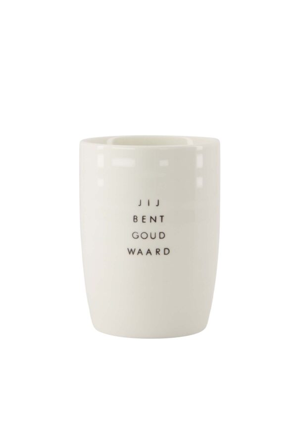 koffiemok goud waard wit/zwart