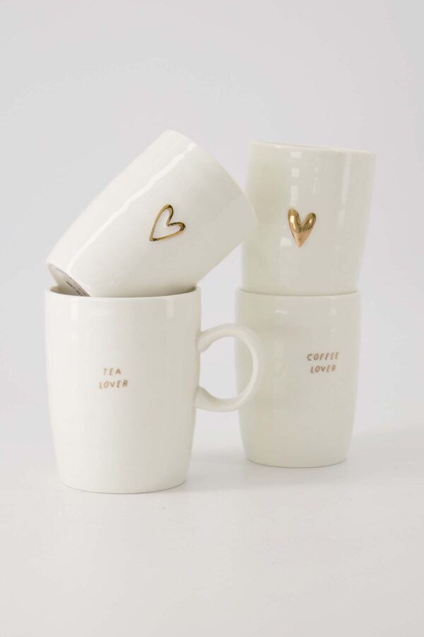 Zusss koffiemok hartje wit/goud Zusss koffiemok hartje wit/goud