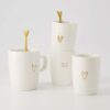 Zusss koffiemok open hartje wit/goud