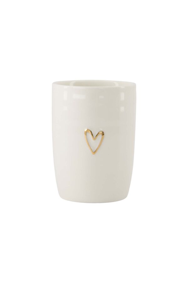 Zusss koffiemok open hartje wit/goud