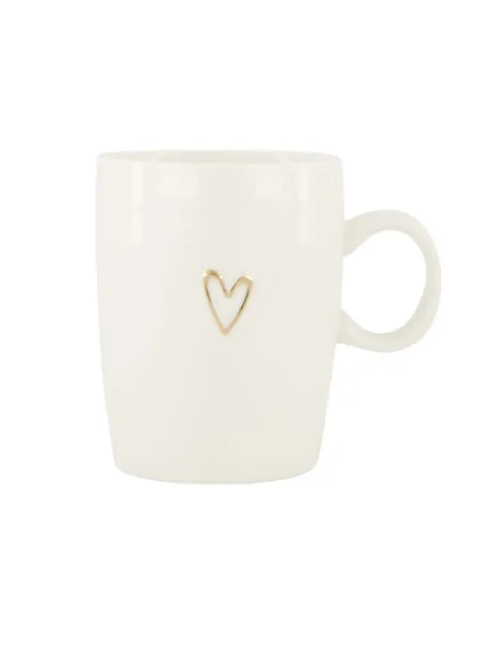 Zusss theemok lijn hartje wit/goud Zusss theemok lijn hartje wit/goud