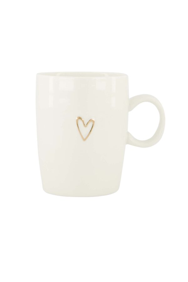 Zusss theemok lijn hartje wit/goud Zusss theemok lijn hartje wit/goud