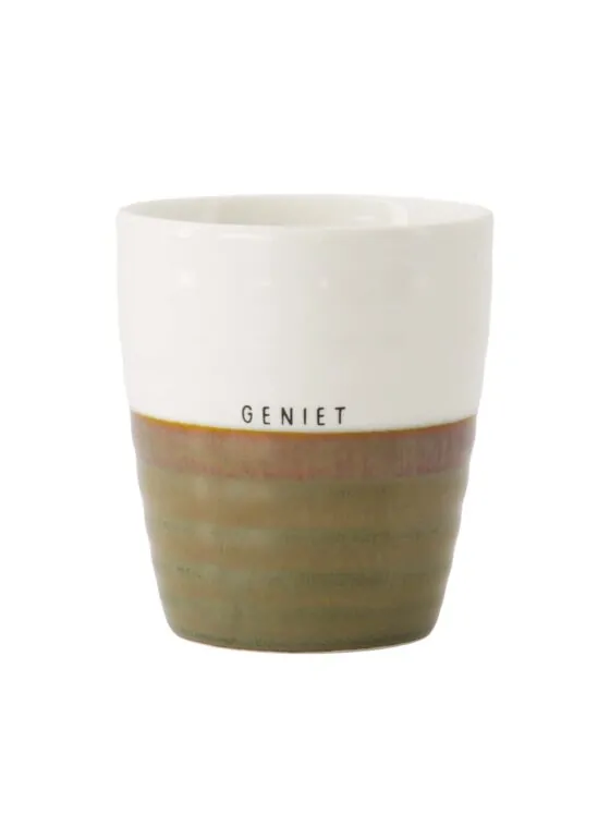 Zusss koffiemok geniet wit/donkergroen Zusss koffiemok geniet wit/donkergroen