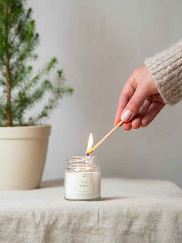 Kaars in een glazen potje - Fijne kerst