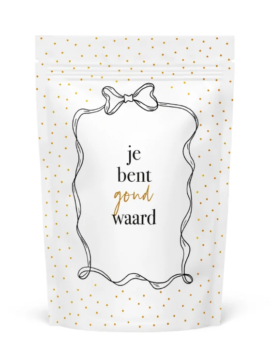 Snoepzak Je bent goud waard! – Lief en lekker cadeautje