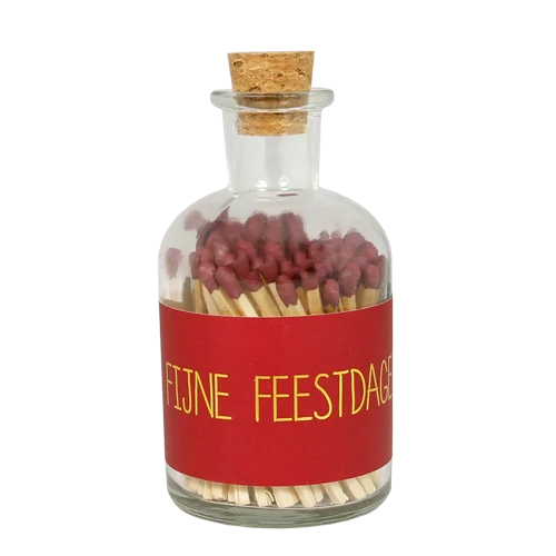 Luciferpotje rood - fijne feestdagen