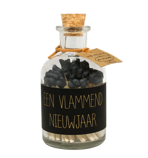 Luciferpotje zwart– Een vlammend nieuwjaar