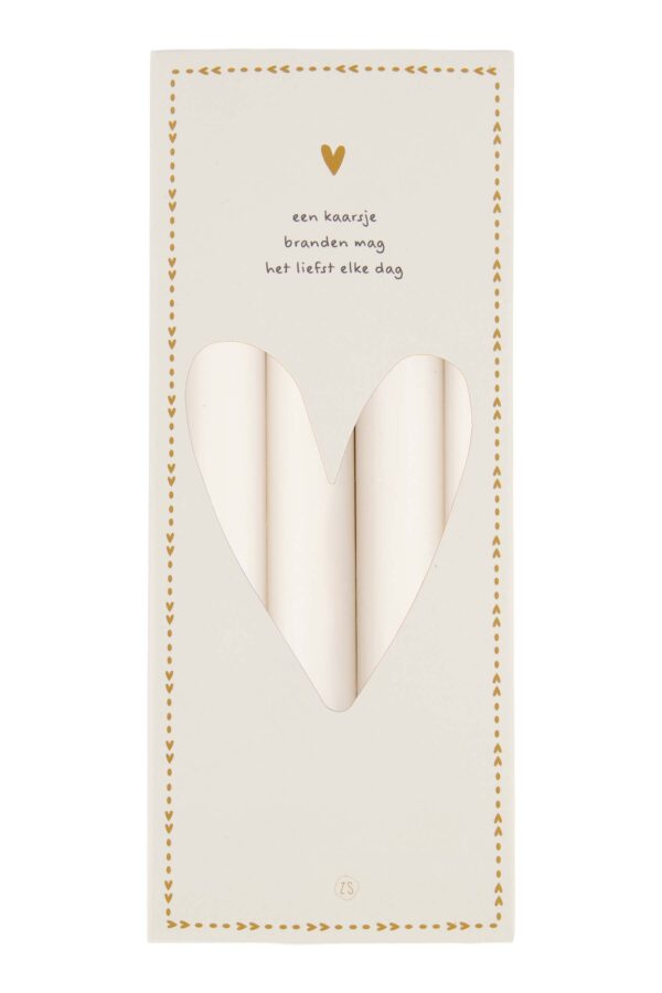 Zusss set van 4 rustieke kaarsen 20cm - off white Zusss set van 4 rustieke kaarsen 20cm - off white