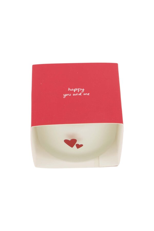 geurkaars in wikkel happy you and me wit/rood