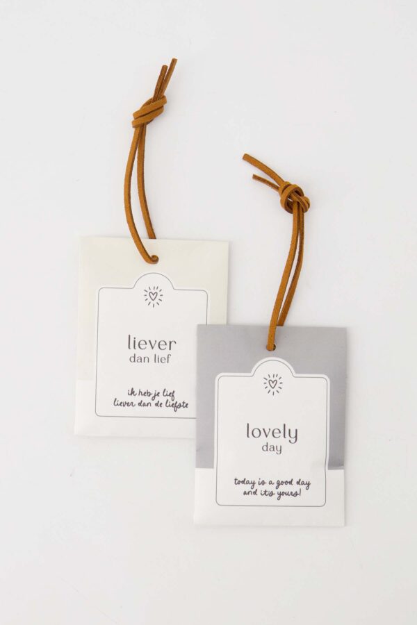 Zusss set van 2 geurzakjes liever dan lief lovely day off white/grijsblauw