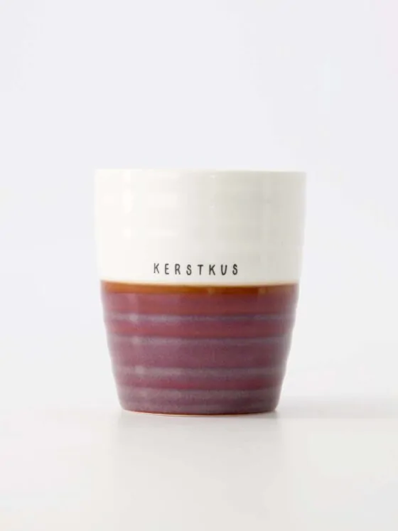 Zusss koffiemok kerstkus wit/donkerrood Zusss koffiemok kerstkus wit/donkerrood