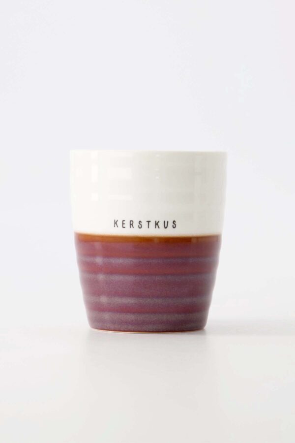 Zusss koffiemok kerstkus wit/donkerrood