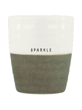 Zusss koffiemok sparkle wit/donkergroen