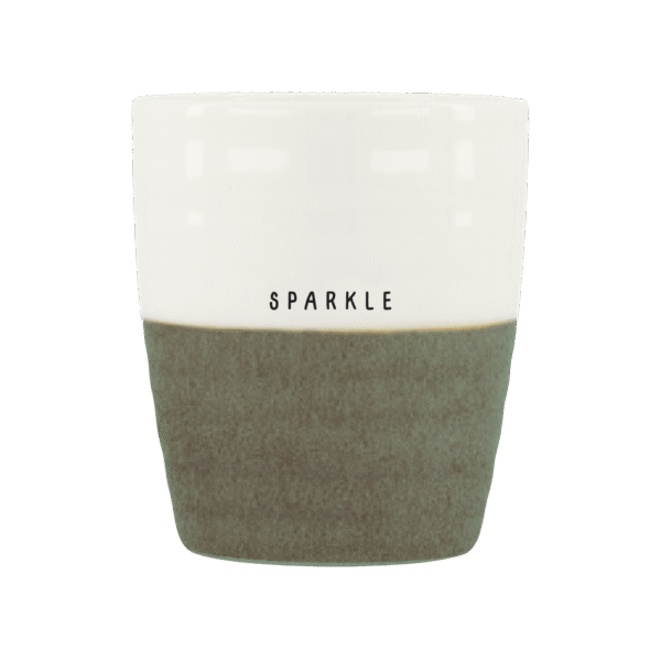 Zusss koffiemok sparkle wit/donkergroen