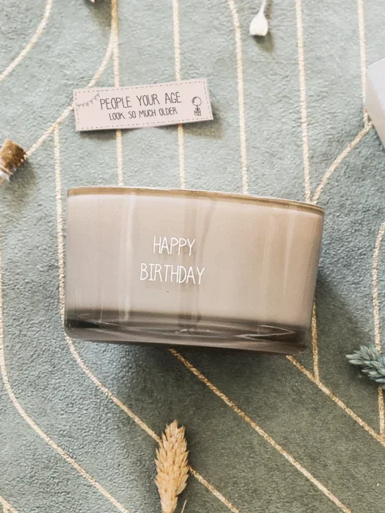Flessenpost kaars – Happy Birthday – Fig’s Delight