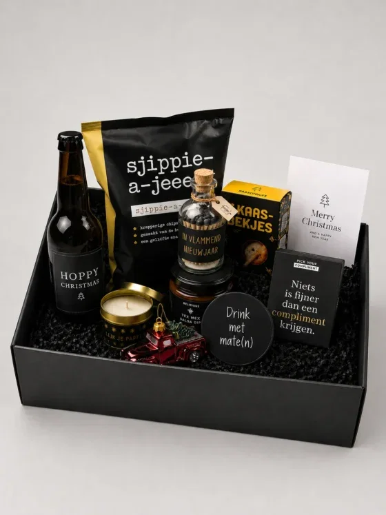 Kerstcadeau pakket vol sfeer en snacks