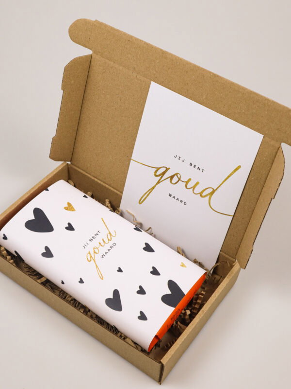 goud waard chocoladereep-1 Brievenbuscadeau Goud Waard – Tony’s Chocolade Reep