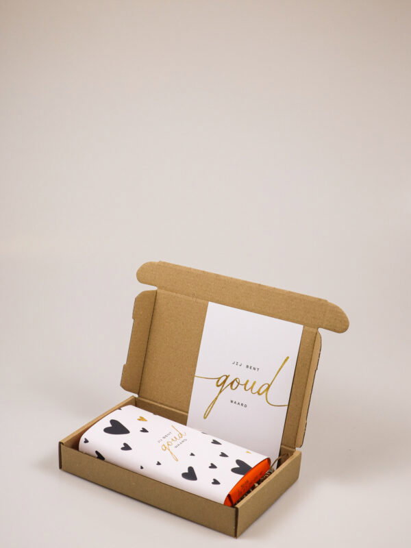 goud waard chocoladereep-3 Brievenbuscadeau Goud Waard – Tony’s Chocolade Reep