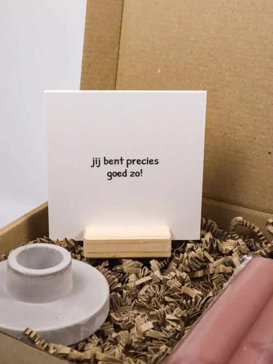 Brievenbuscadeau Blockie – Jij bent precies goed zo