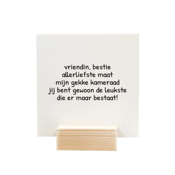 Quote Blockie Vriendin Bestie Maat – Klein cadeau met grote betekenis