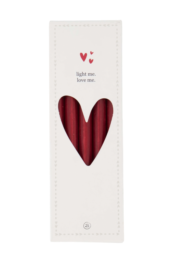 Zusss doosje met 10 extra smalle kaarsjes 1,2 cm - Port rood