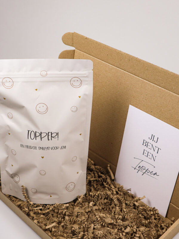 Brievenbus cadeau snoep topper – Lekkere verrassing voor een kanjer