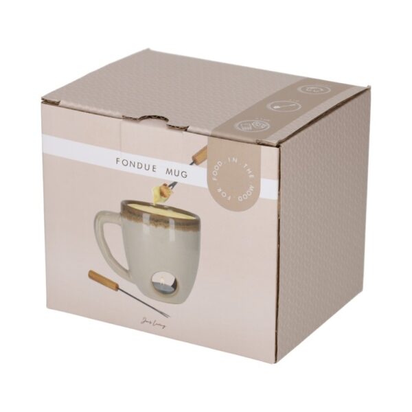 Fondue mok beige – Inclusief vorkjes Fondue mok beige – Inclusief vorkjes