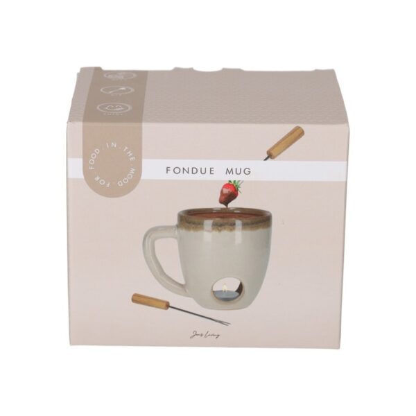 Fondue mok beige – Inclusief vorkjes Fondue mok beige – Inclusief vorkjes