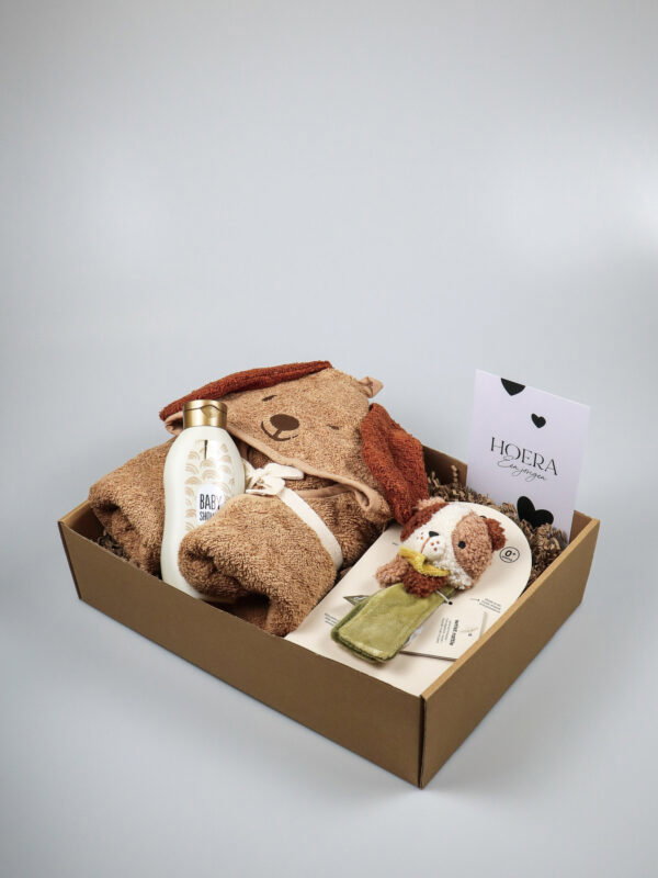 Baby cadeaupakket hondje Mick – badderen & spelen in stijl