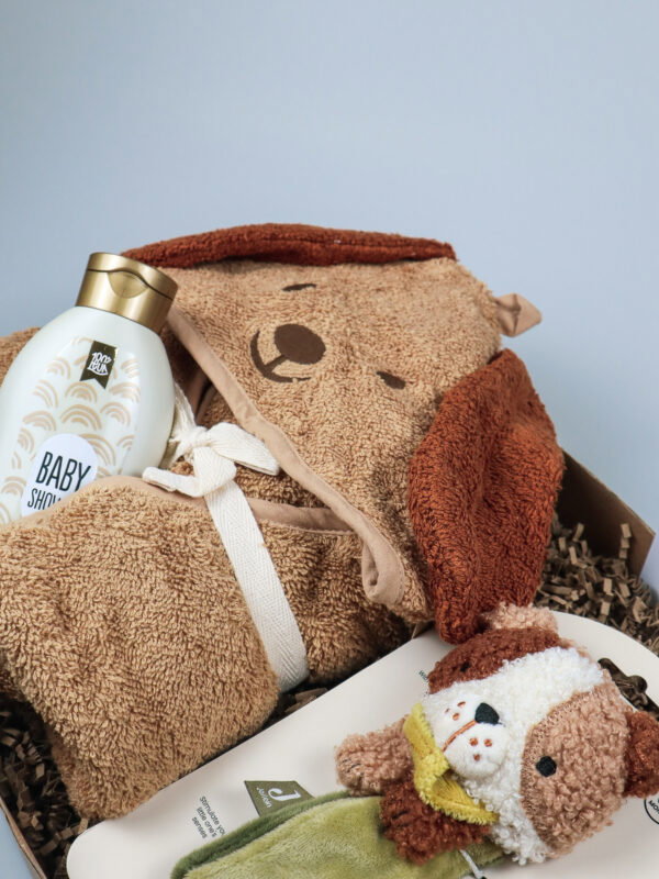 Baby cadeaupakket hondje Mick – badderen & spelen in stijl