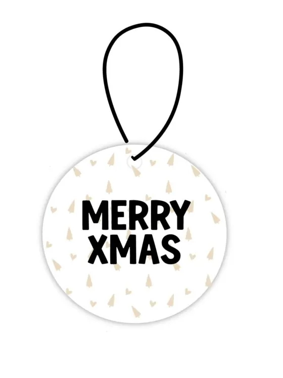 Hanger Merry Xmas – Kersthanger met zwart lusje