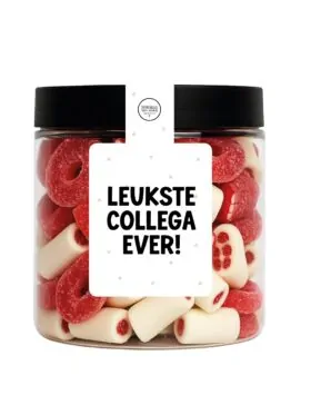 Snoeppotje Leukste Collega Ever – Strawberry mix