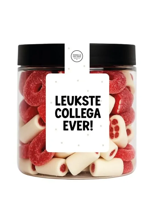 Snoeppotje Leukste Collega Ever – Strawberry mix