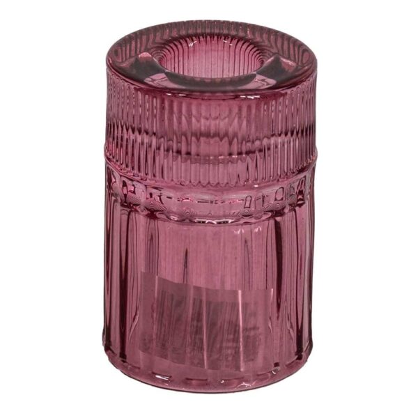 Glazen kaarsenstandaard - Roze