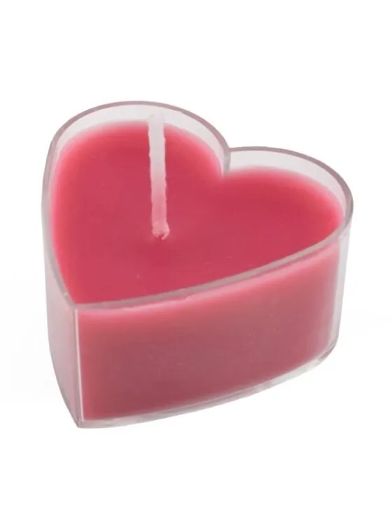 Waxinelichtje hart – set van 4 fuchsia