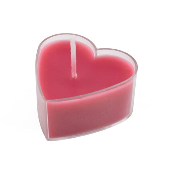 Waxinelichtje hart – set van 4 fuchsia