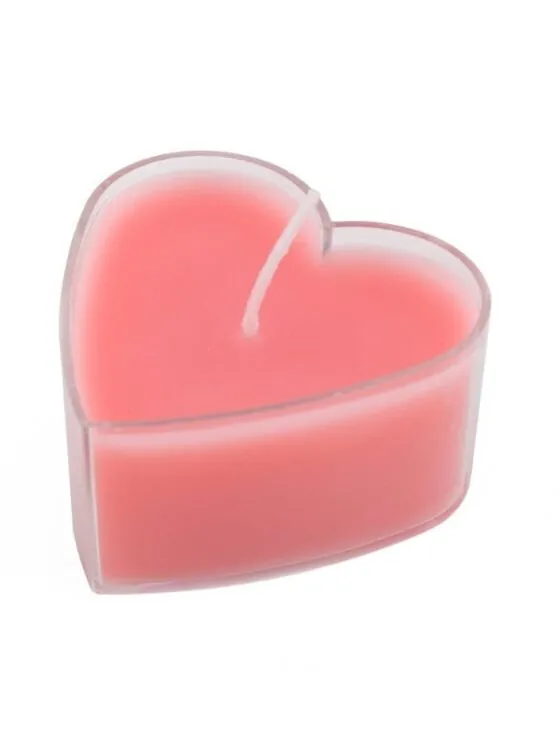 Waxinelichtje hart – set van 4 roze