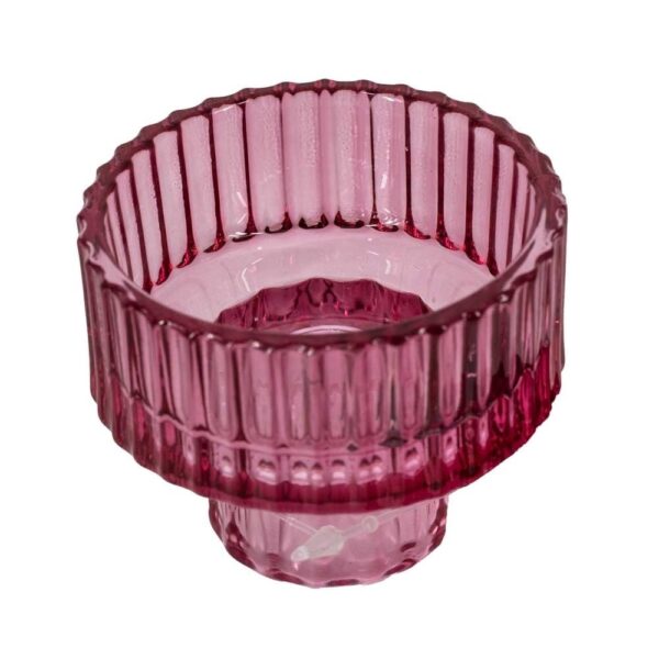 Glazen waxine en kaarsenstandaard - Roze Glazen waxine en kaarsenstandaard - Roze