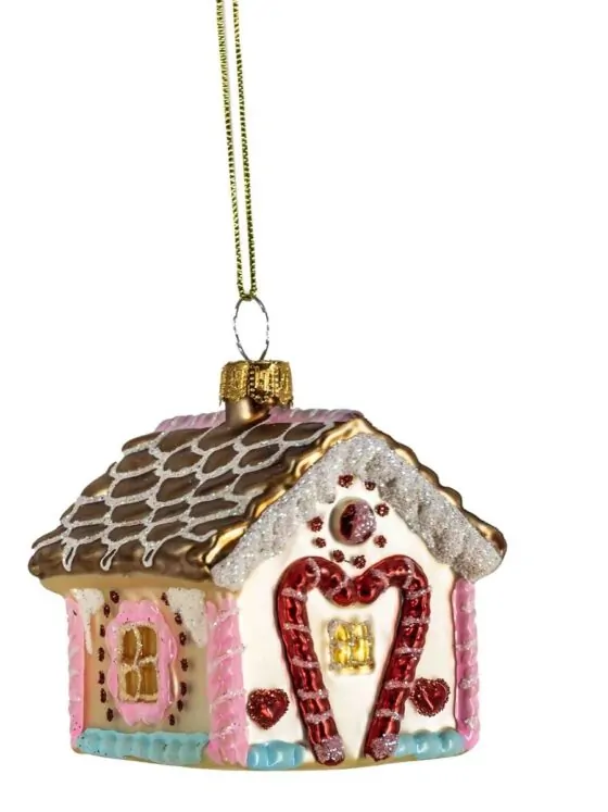 Kerstbal Huisje – Glazen Ornament Roze van Kolony Kerstbal Huisje – Glazen Ornament Roze van Kolony
