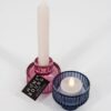 Glazen waxine en kaarsenstandaard - Roze Glazen waxine en kaarsenstandaard - Roze