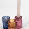 Glazen kaarsenstandaard - Roze
