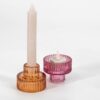 Glazen waxine en kaarsenstandaard - Roze Glazen waxine en kaarsenstandaard - Roze