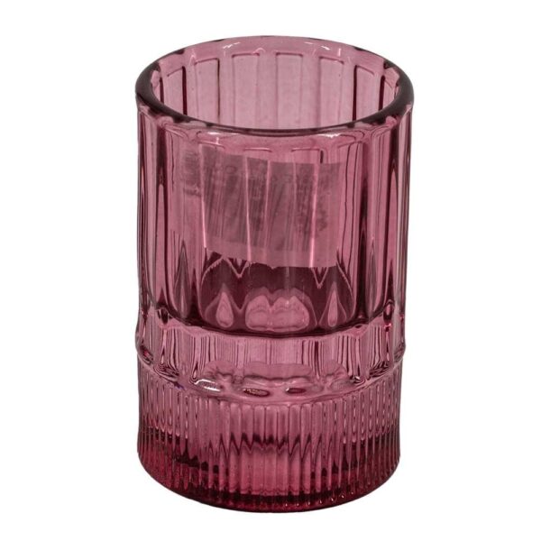 Glazen kaarsenstandaard - Roze