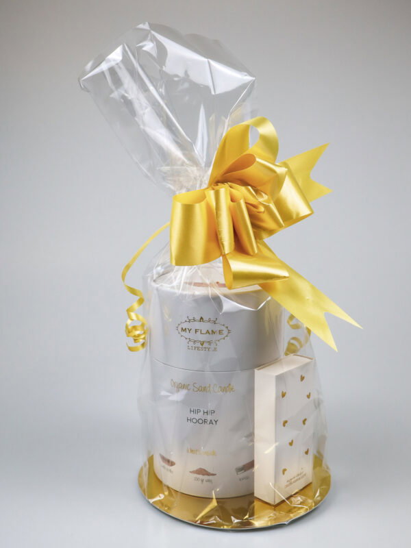 Cadeaupakket kaarsen – Hip Hip Hooray zandkaars & lucifers