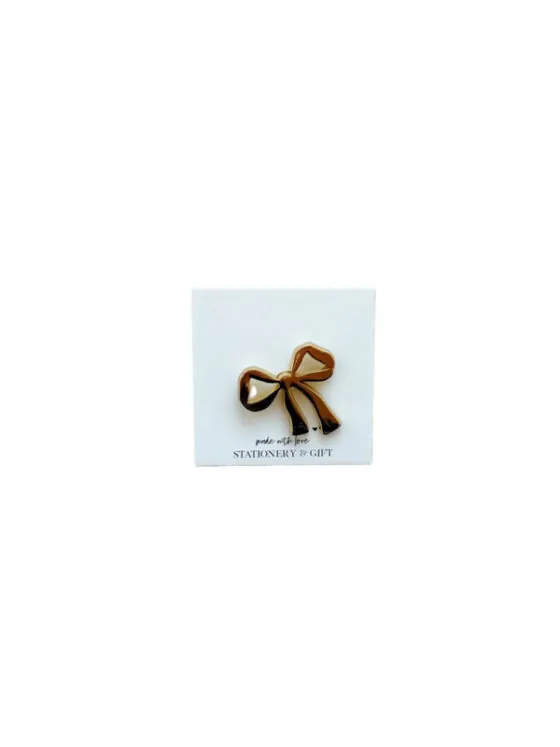 Broche / Pin mini strik in een organza zakje