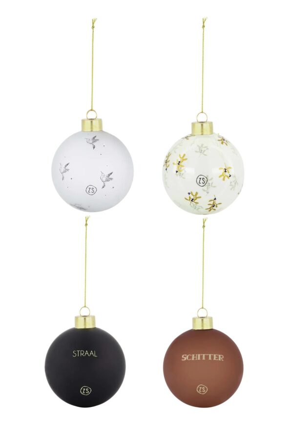 Doosje met 4 Zusss kerstballen – Luxe glazen kerstballen in geschenkverpakking