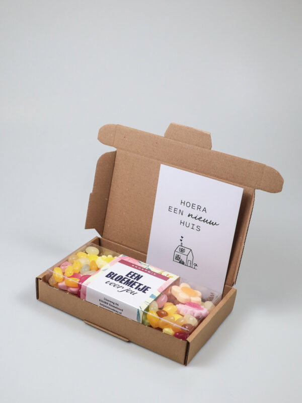Brievenbus cadeau snoep blister - Een bloemetje voor jou