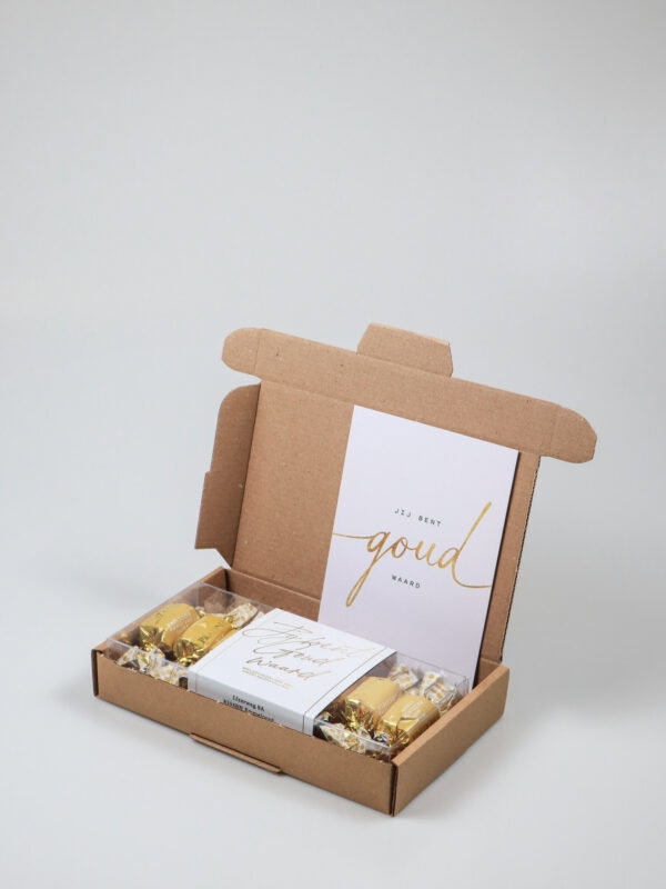 Brievenbus cadeau chocolaatjes blister – Jij bent goud waard
