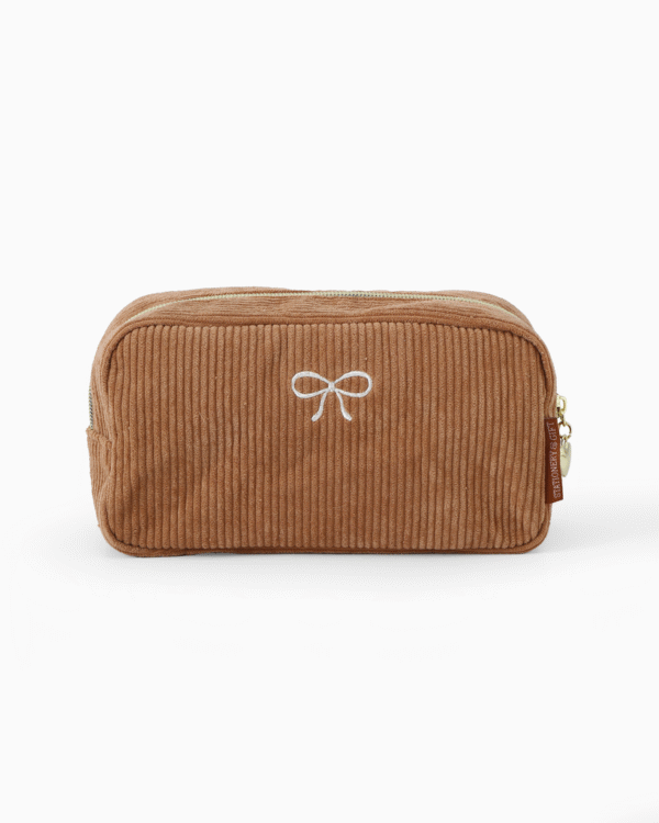 Etui opbergtasje beige – stijlvol ribstof tasje voor onderweg of thuis
