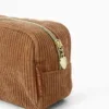 Etui opbergtasje beige – stijlvol ribstof tasje voor onderweg of thuis